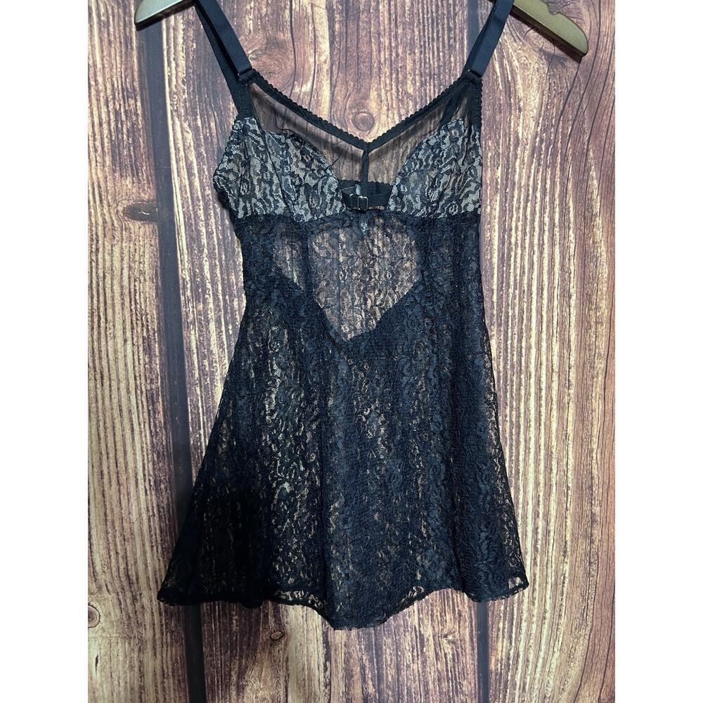 Victoria's Secret Black Lace Sheer Nightgown Size Small Sexy